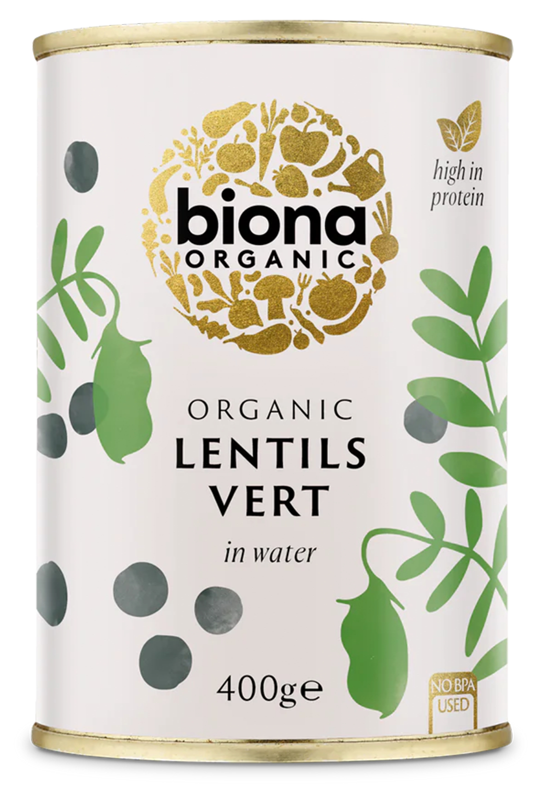Dark Green Lentils in Water,  400g (Biona)