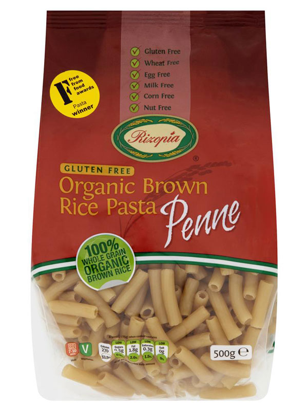Brown Rice Penne, Organic 500g (Rizopia)