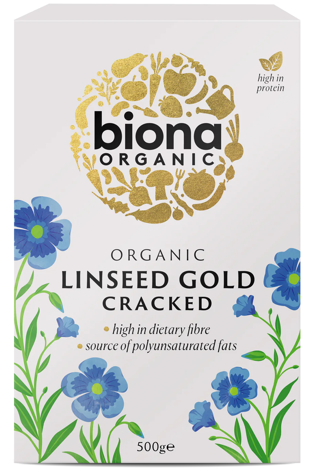 Cracked Golden Linseed [Flax Seed],  500g (Biona)