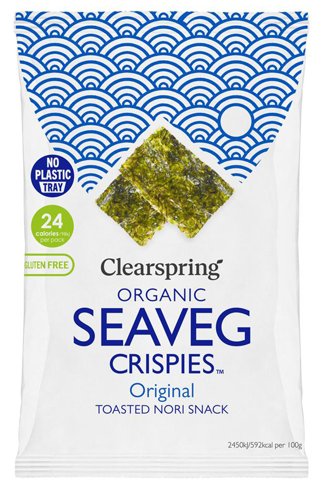 Sea Veg Crispies - Toasted Nori Snack, Gluten-Free 4g (Clearspring)