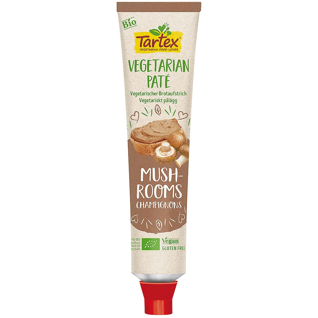 Mushroom Vegetarian P t , Organic 200g Tube (Tartex)
