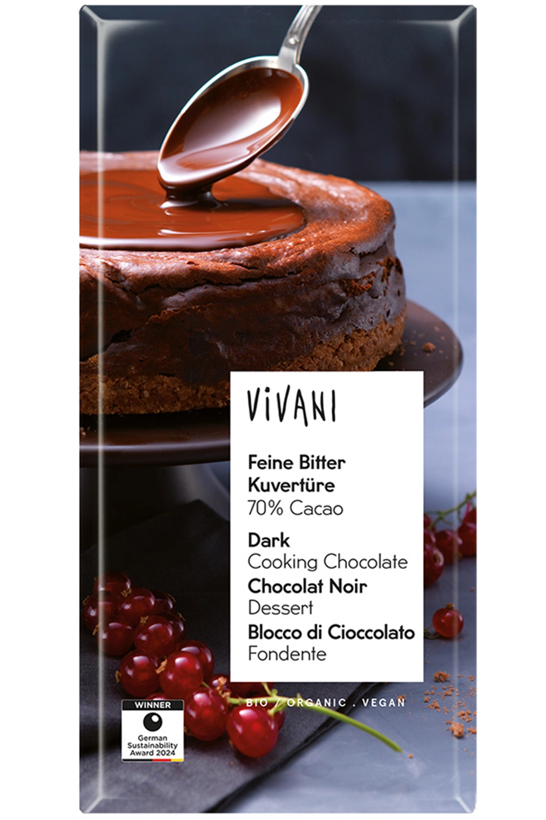 Vegan Dark Cooking Chocolate, Organic 200g (Vivani)