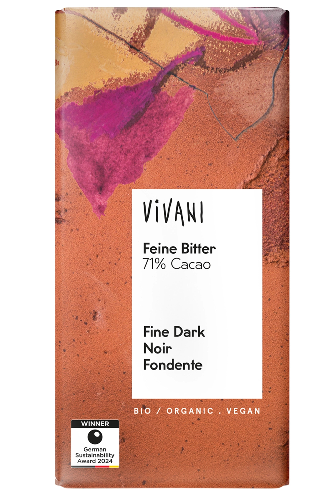 Fine Vegan 71% Dark Chocolate 100g,  (Vivani)