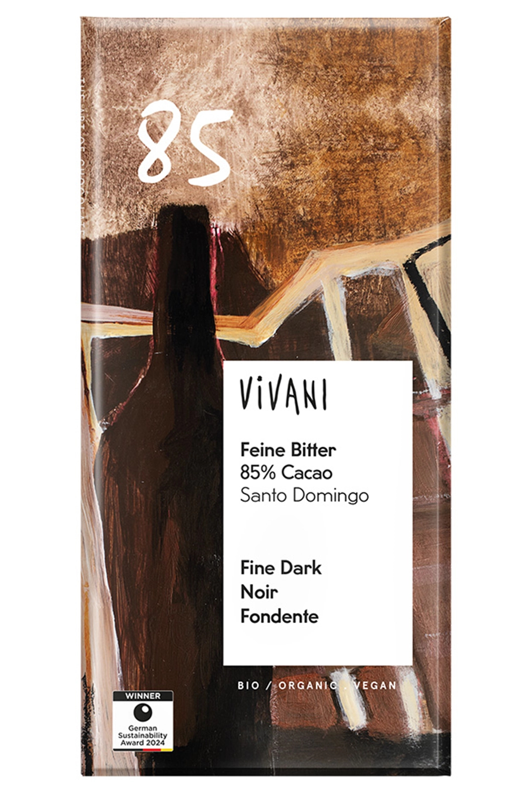 Vegan 85% Dark Chocolate 100g, Organic (Vivani)