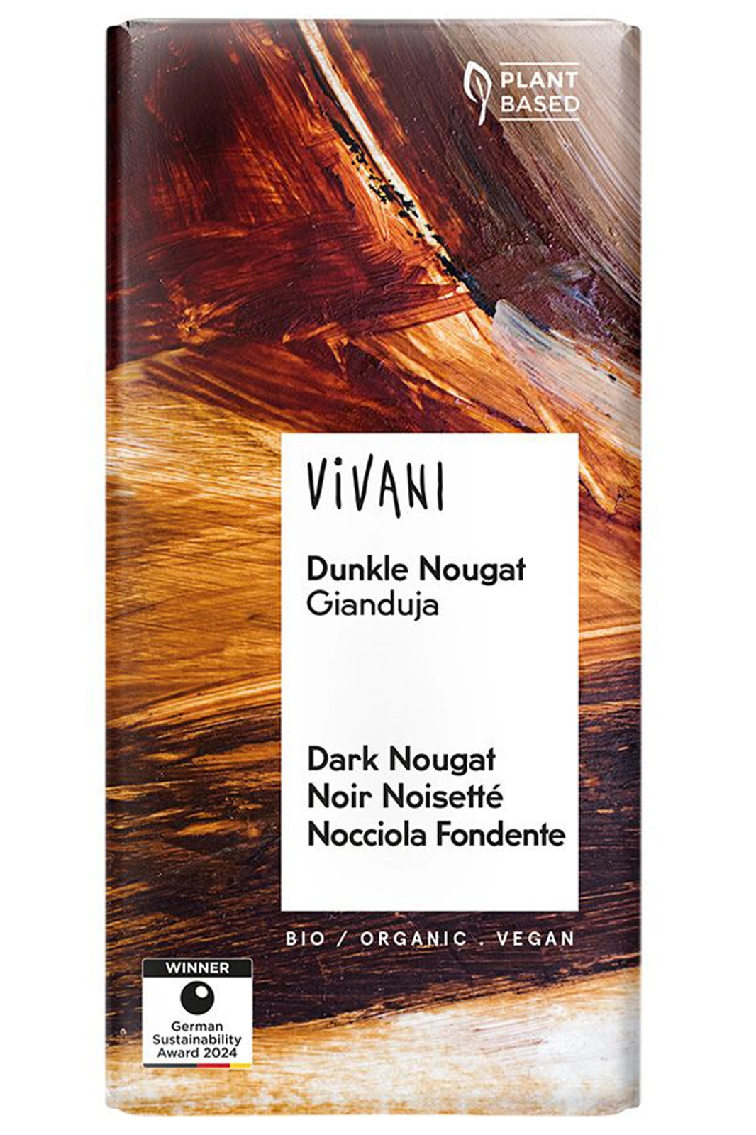 Dark Nougat Chocolate 100g, Organic (Vivani)