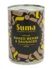 Baked Bean and Vegan Sausages 400g (Suma)