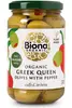 Organic Greek Queen Olives with Red Pepper 370g (Biona)