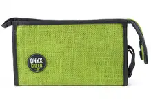 100% Jute Pencil Pouch Green (Onyx and Green)