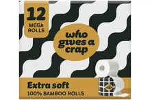 Extra Soft Toilet Tissue x 12 Mega Rolls (Who Gives A Crap)