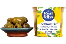 Organic Lemon & Thyme Olives 150g (The Real Olive Company)