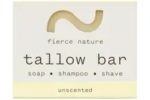 Organic Multi-Use Unscented Tallow Bar 80g (Fierce Nature)