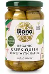 Organic Greek Queen Olives Stuffed with Garlic 370g (Biona)