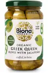 Organic Greek Queen Olives with Jalapeno 370g (Biona)