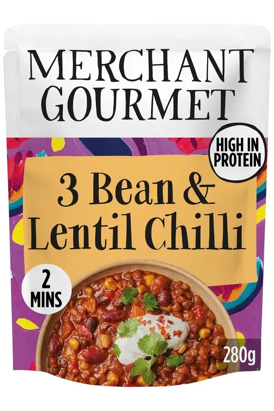 3-Bean & Lentil Chilli 280g (Merchant Gourmet)