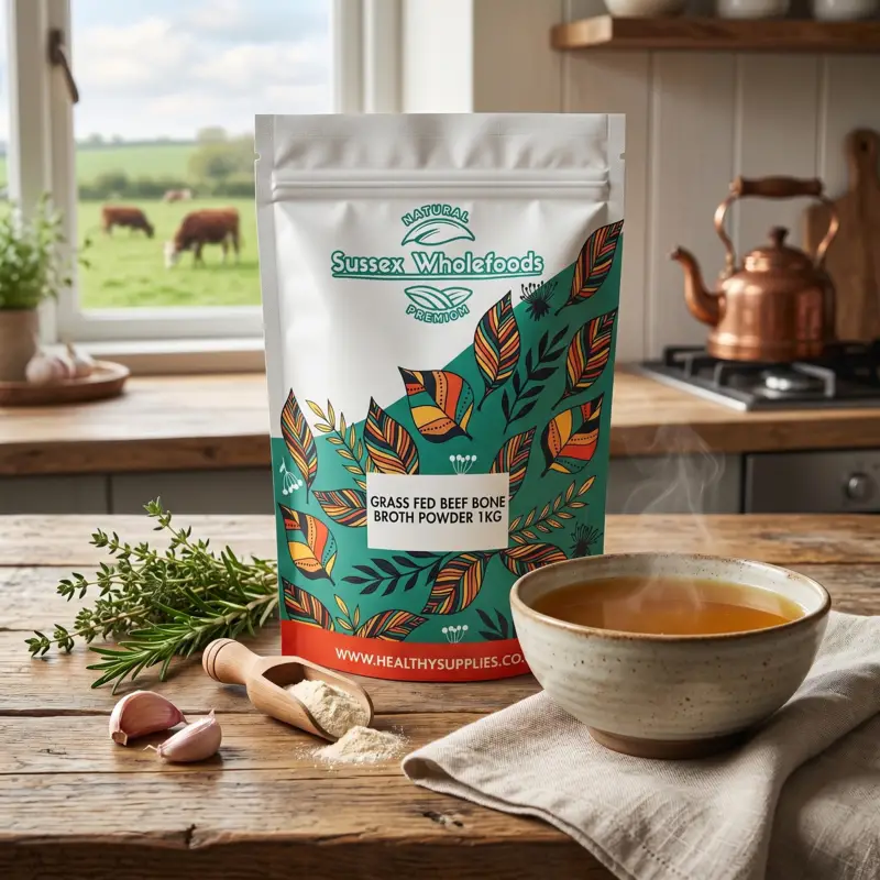 Grass Fed Beef Bone Broth Powder 1kg (Sussex Wholefoods)