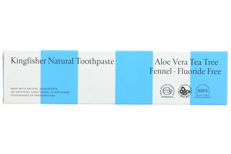Aloe Vera, Tea Tree and Fennel Fluoride-Free Toothpaste 100ml (Kingfisher)