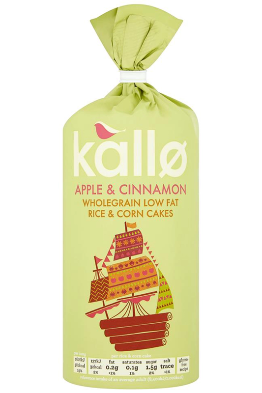 Apple & Cinnamon Wholegrain Rice & Corn Cakes 127g (Kallo)