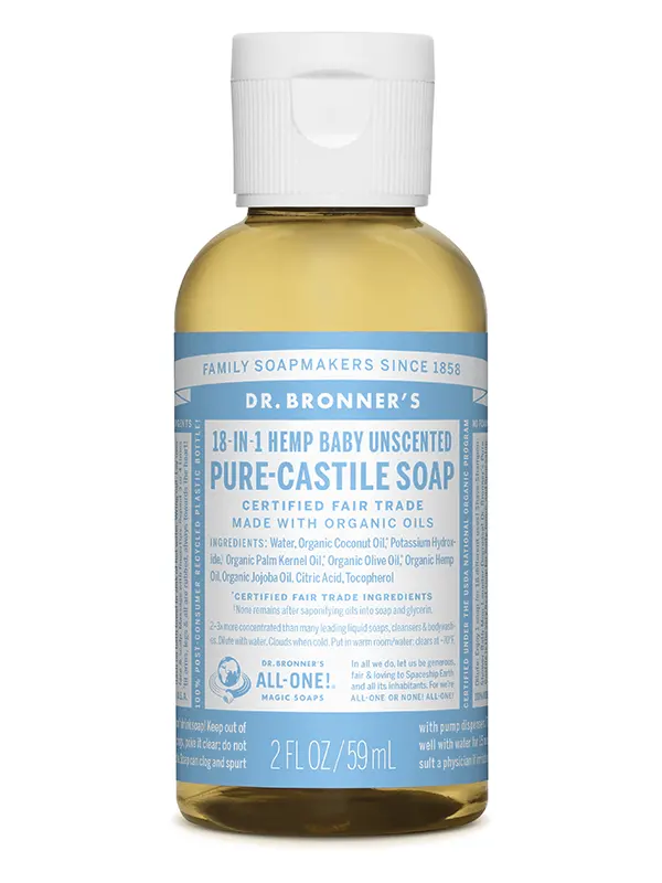 18-in-1 Baby Mild Pure Castile Soap 60ml (Dr. Bronner's)
