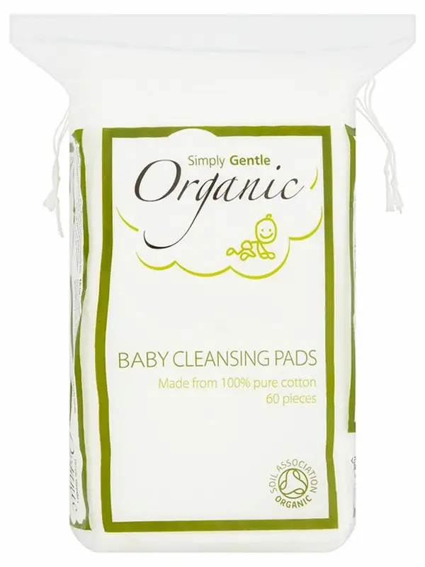 Organic Baby Cleansing Pads, 60 Pads (Simply Gentle)