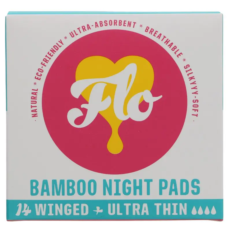 Organic Bamboo Night Pads 14 (Here We Flo)