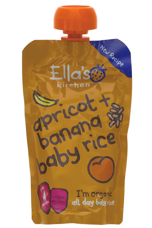 Stage 1 Banana & Apricot Baby Rice, Organic 120g (Ella's Kitchen)