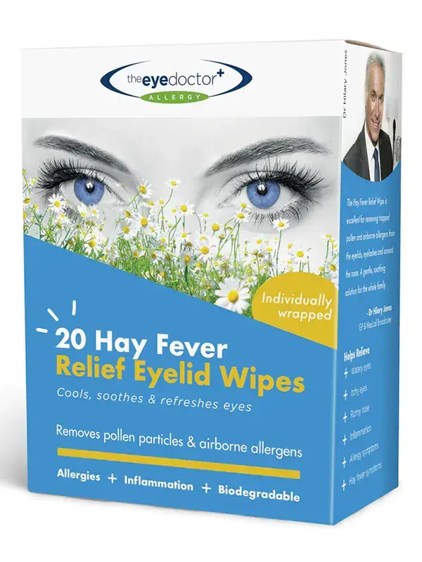 Biodegradable Hay Fever Relief Eyelid Wipes x 20 (The Eye Doctor)