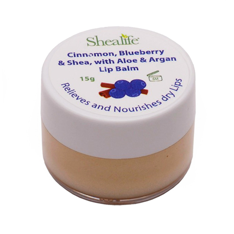 Cinnamon Blueberry & Shea with Aloe & Argan Lip Balm 15g (Shealife)