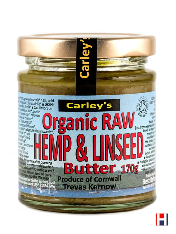 Organic Raw Hemp & Linseed Butter 170g (Carley's)