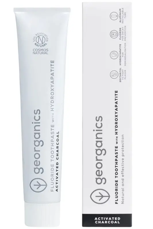 Charcoal Toothpaste with Hydroxyapatite 75ml (Georganics)