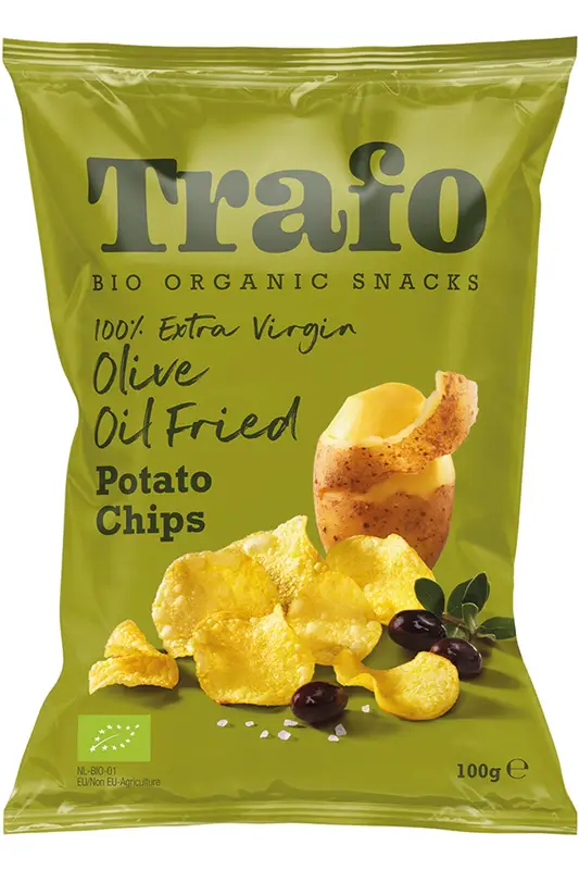Organic Chips Fried in Extra Virgin Olive Oil 100g (Trafo)