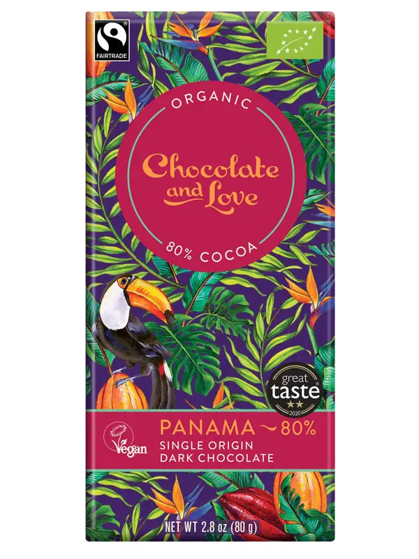 Panama Dark Chocolate, Organic 80g (Chocolate and Love)