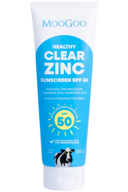 Clear Zinc Sunscreen SPF 50 120g (Moogoo)