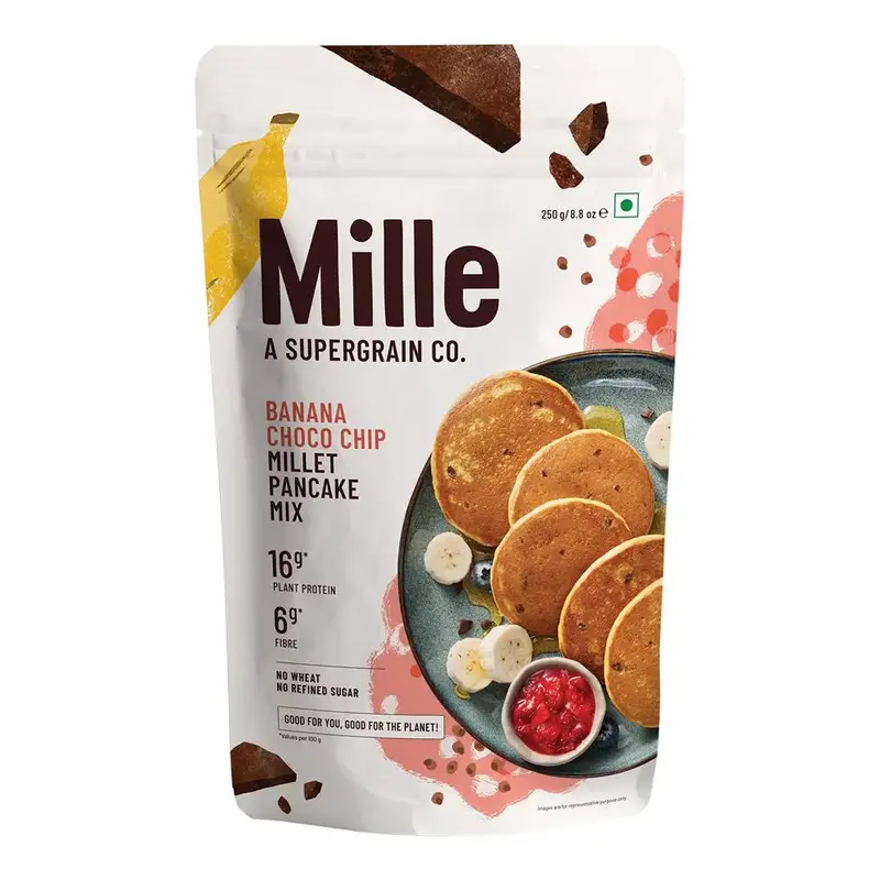 Banana Chocolate-Chip Protein Pancake Mix 250g (Mille Supergrains)