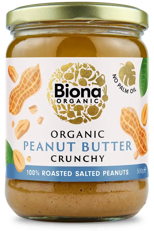 Organic Crunchy Peanut Butter with Salt 500g (Biona)