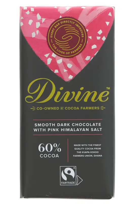 Dark Chocolate with Pink Himalayan Salt 90g (Divine)
