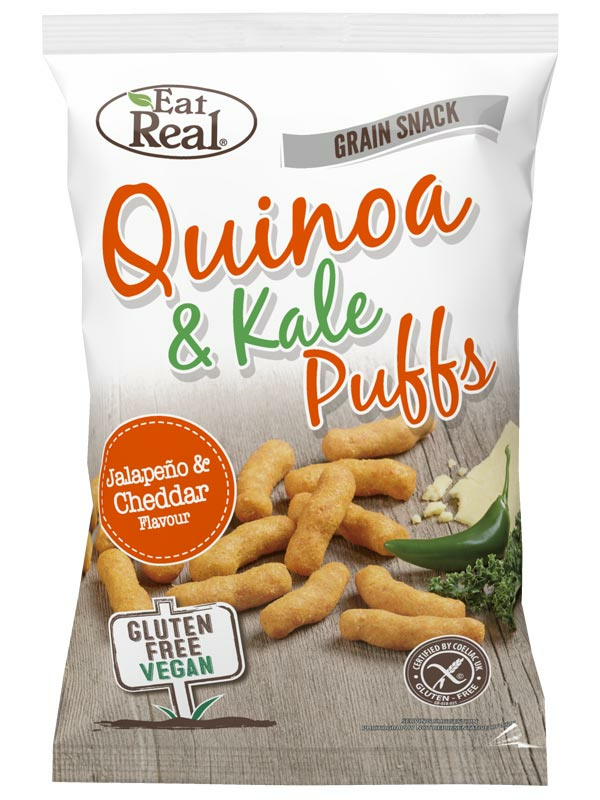 Quinoa & Kale Puffs with Jalapeno & Cheddar 113g (Eat Real)