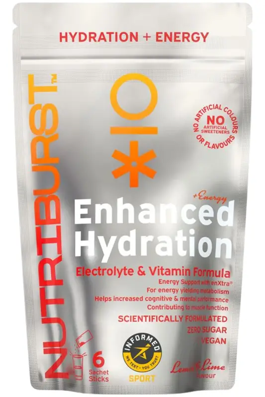 Enhanced Hydration + Energy Lemon & Lime Flavour 6 Sachets (Nutriburst)