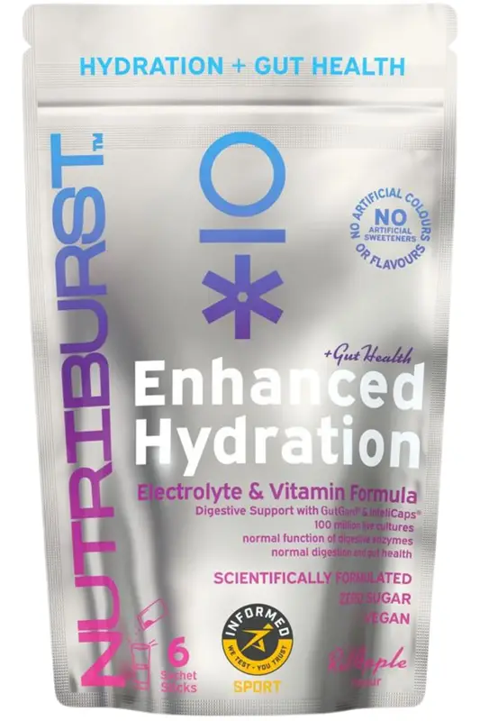 Enhanced Hydration + Gut Health Red Apple Flavour 6 Sachets (Nutriburst)
