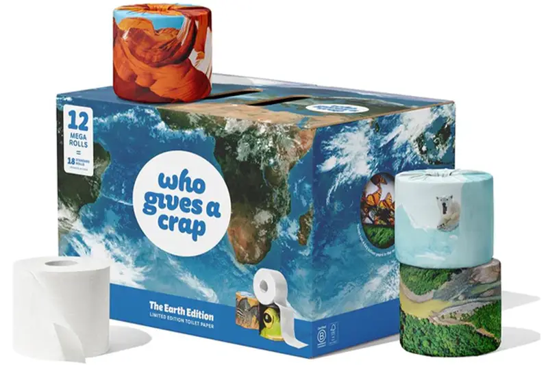 Extra Soft Toilet Tissue x 12 Mega Rolls (Earth Limited Edition) (Who Gives A Crap)