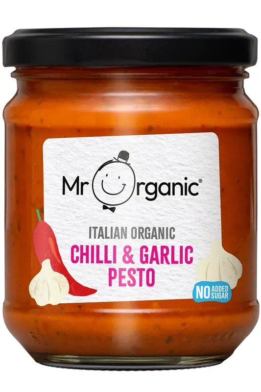 Organic Chilli & Garlic Pesto 190g (Mr Organic)