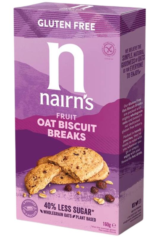 Gluten Free Oat and Fruit Biscuit Breaks 160g (Nairn's)