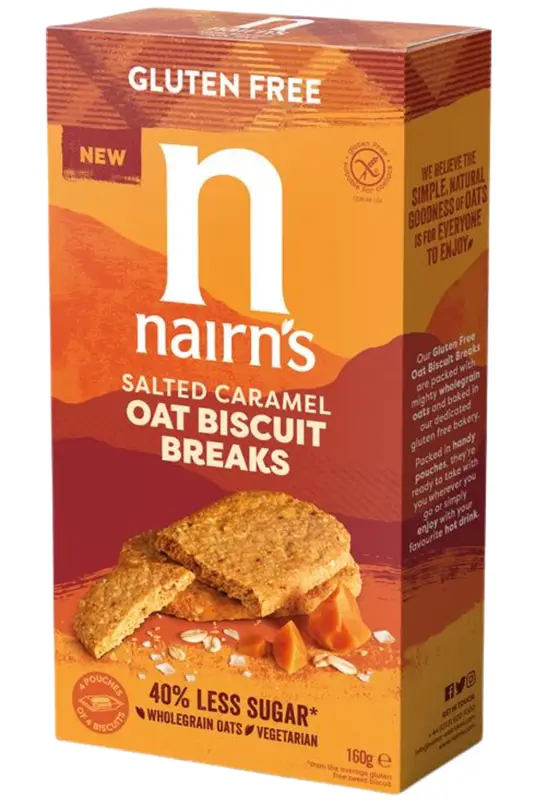 Gluten Free Salted Caramel Biscuit Breaks 160g (Nairn's)