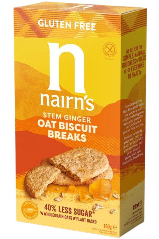 Gluten Free Stem Ginger Biscuit Breaks 160g (Nairn's)
