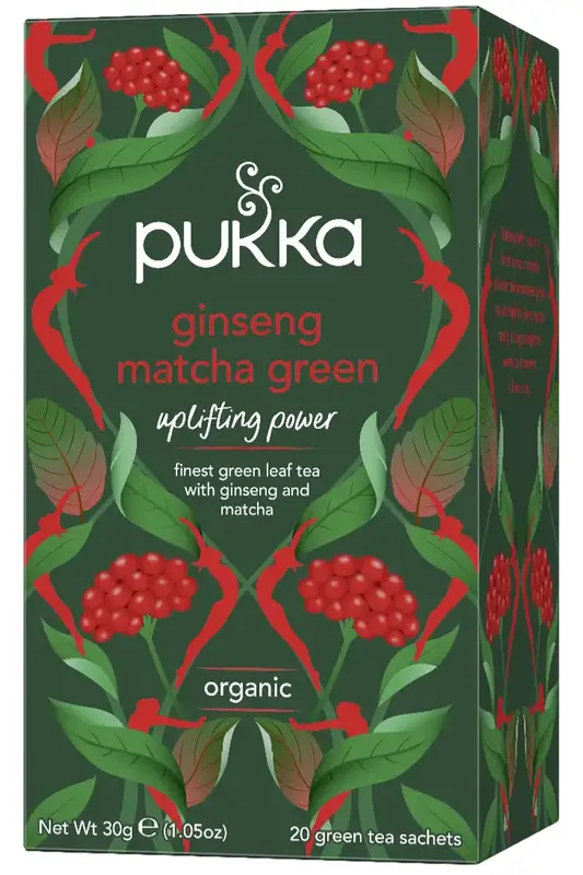 Organic Ginseng Matcha Green Tea 20 x Sachets (Pukka)