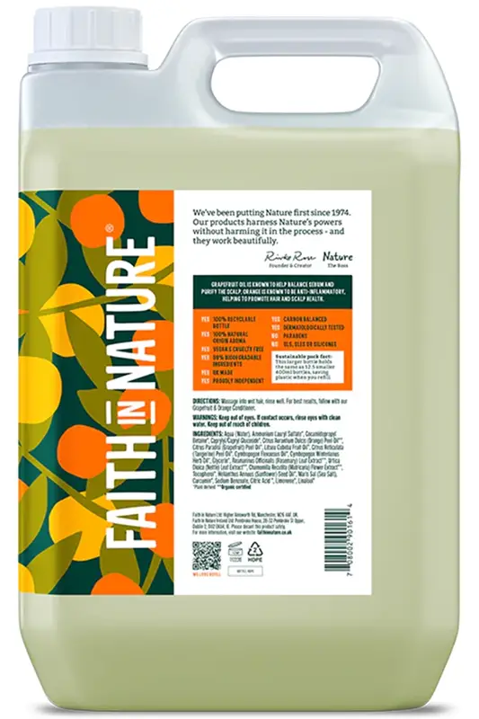 Grapefruit & Orange Shampoo 5L (Faith in Nature)