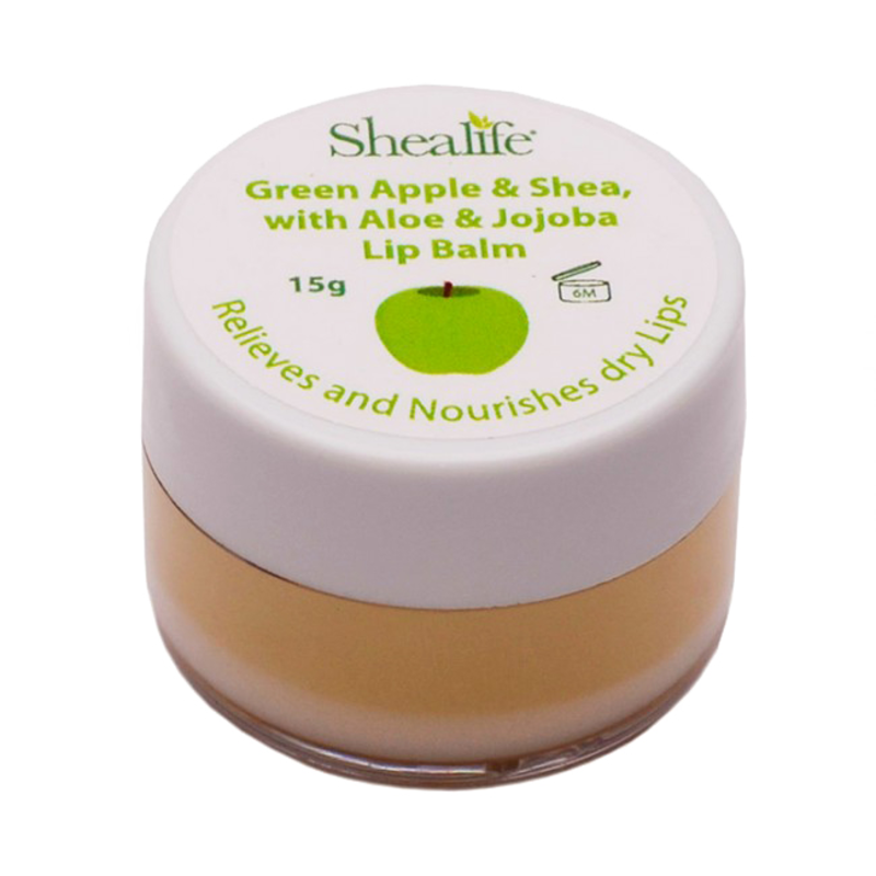 Green Apple & Shea with Aloe & Jojoba Lip Balm 15g (Shealife)