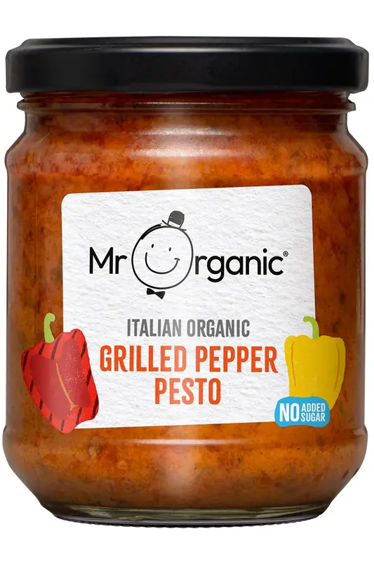 Organic Grilled Pepper Pesto 190g (Mr Organic)