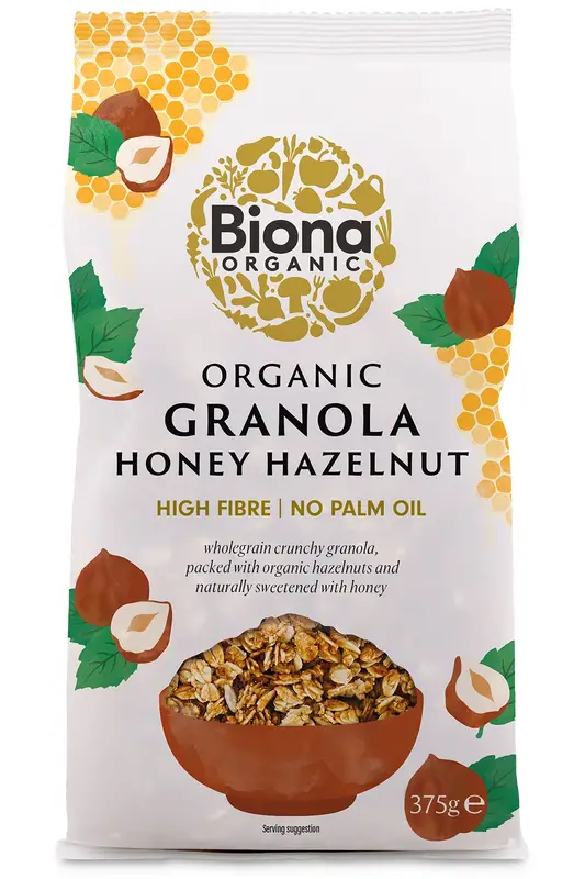 Organic Honey Hazelnut Granola 375g (Biona)