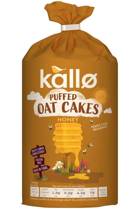 Honey Puffed Oat Cakes 118g (Kallo)