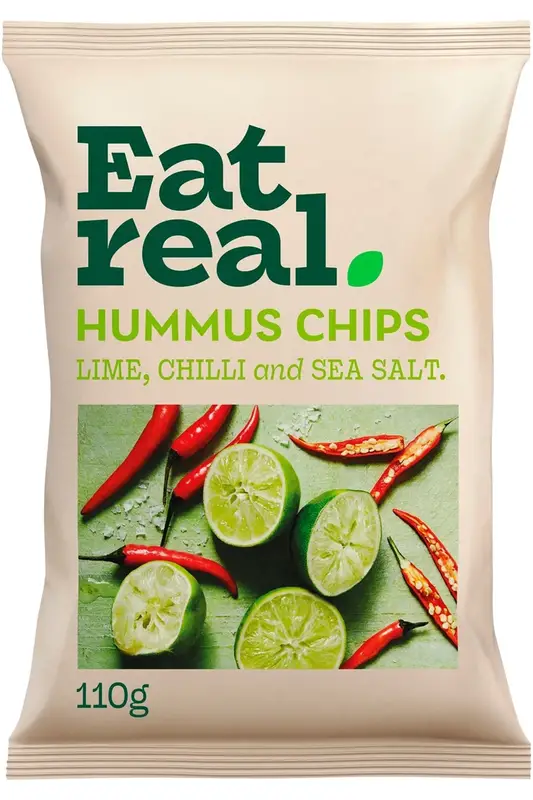 Hummus Chips Chilli Lime & Sea Salt 110g (Eat Real)